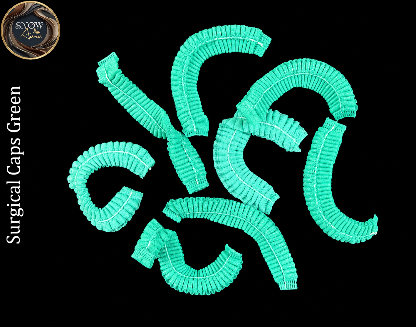 surgical caps (green & white)