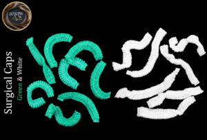 surgical caps (green & white)