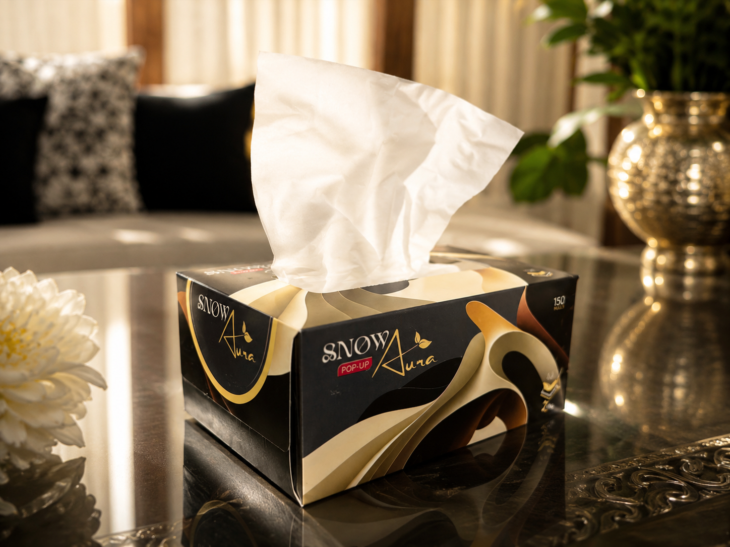 snow aura tissue box (pop up)